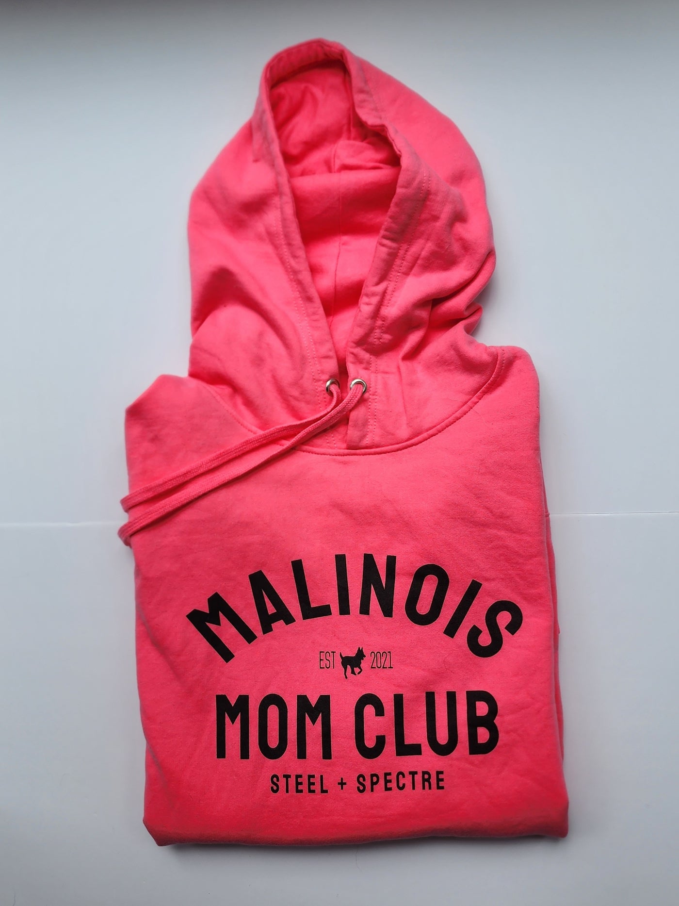 Malinois Mom Club Neon Pink Hoodie