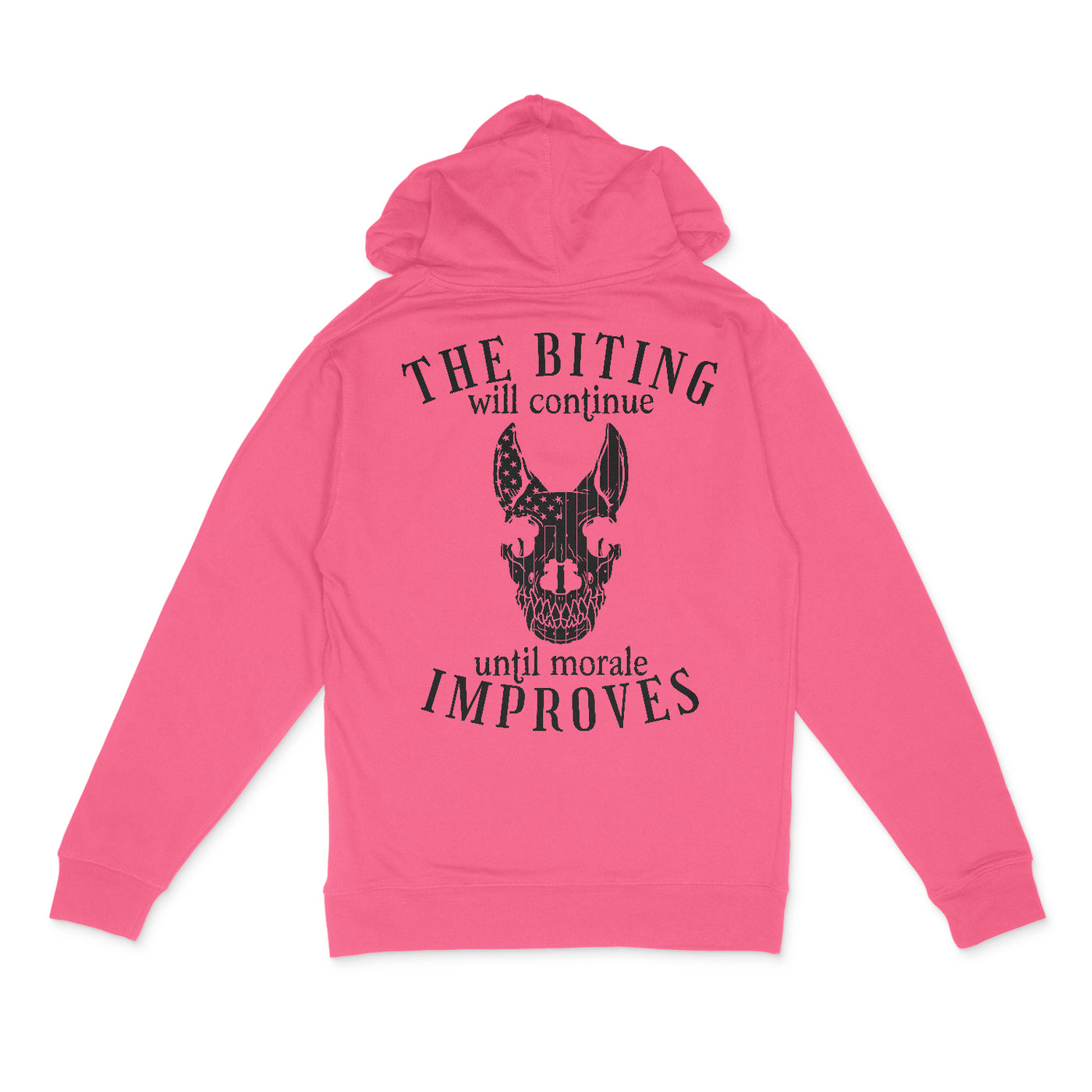 The Biting Will Continue Until Morale Improves Neon Hoodie