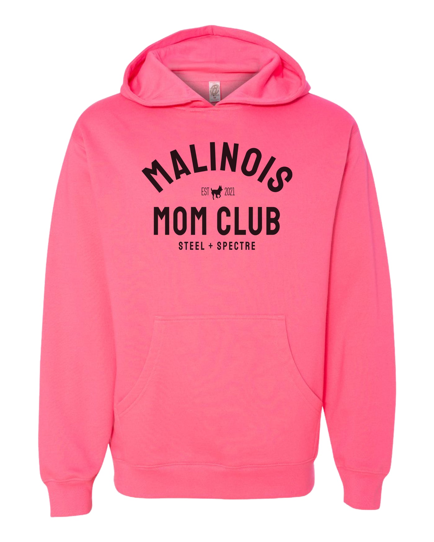 Malinois Mom Club Neon Pink Hoodie