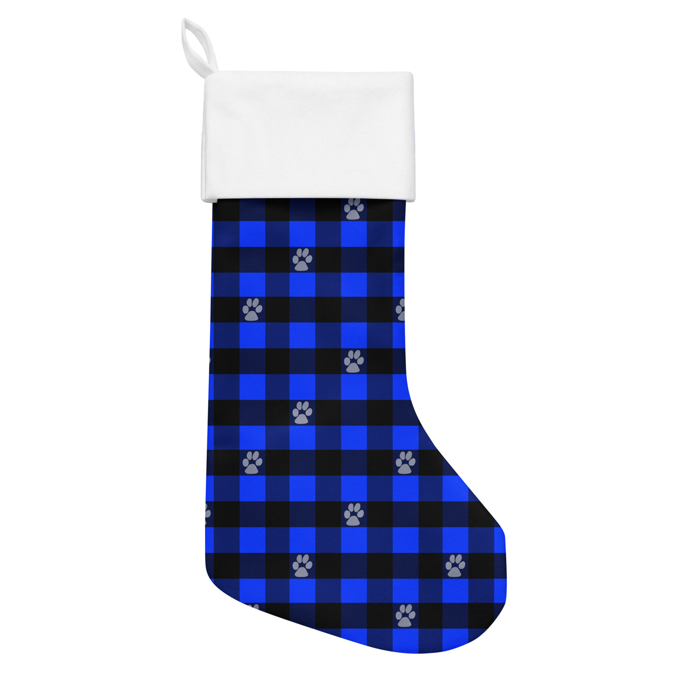 Blue Buffalo Plaid Christmas Stocking