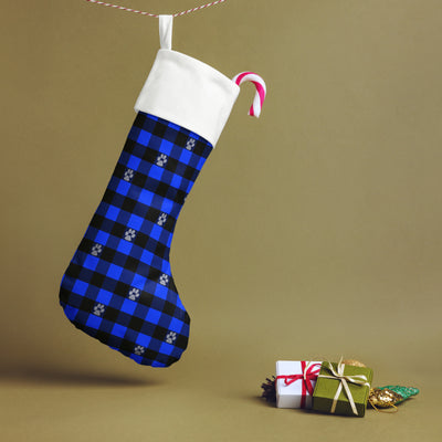 Blue Buffalo Plaid Christmas Stocking