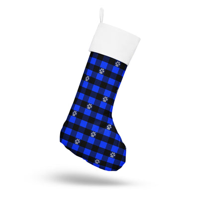 Blue Buffalo Plaid Christmas Stocking