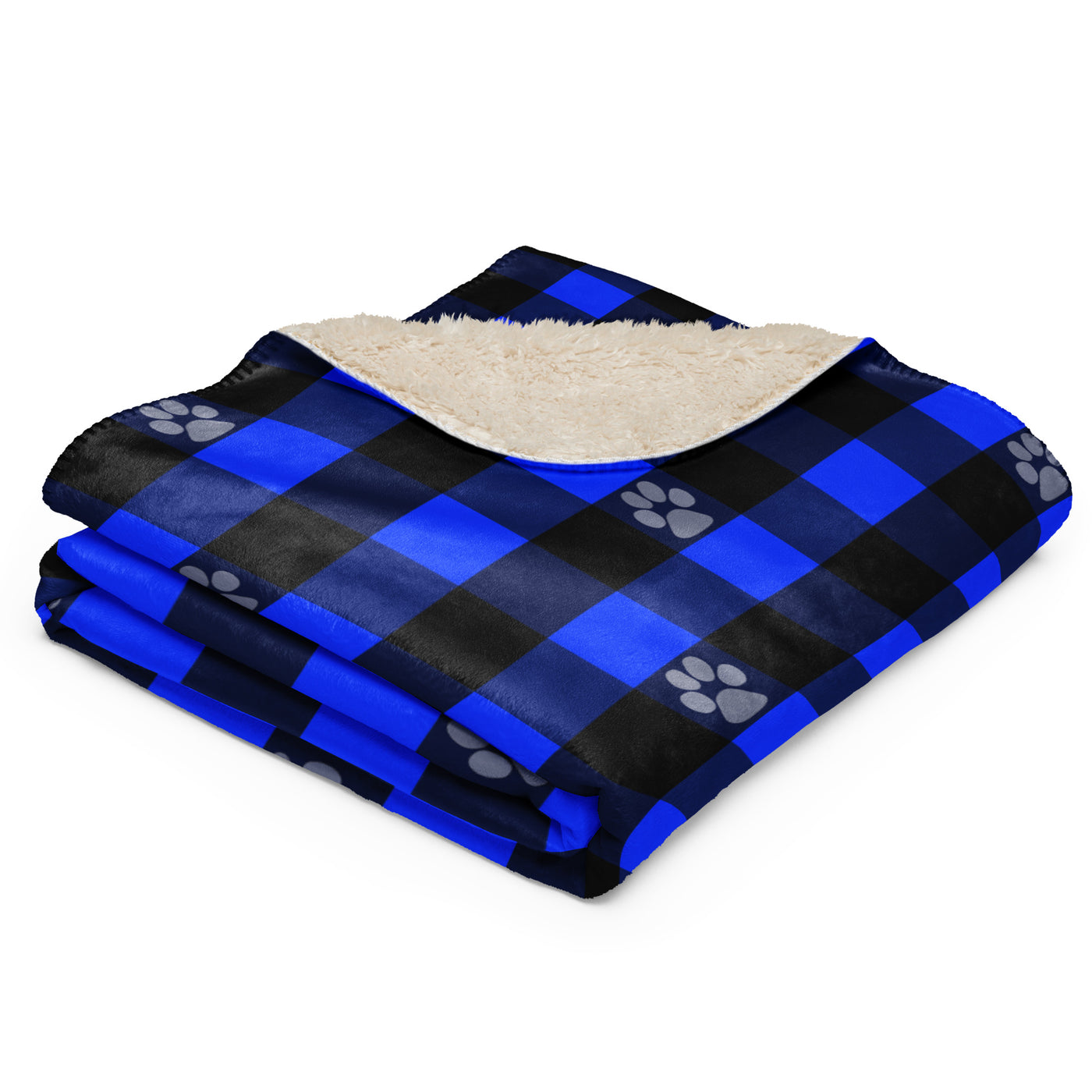 Sherpa blanket - Blue Buffalo Plaid