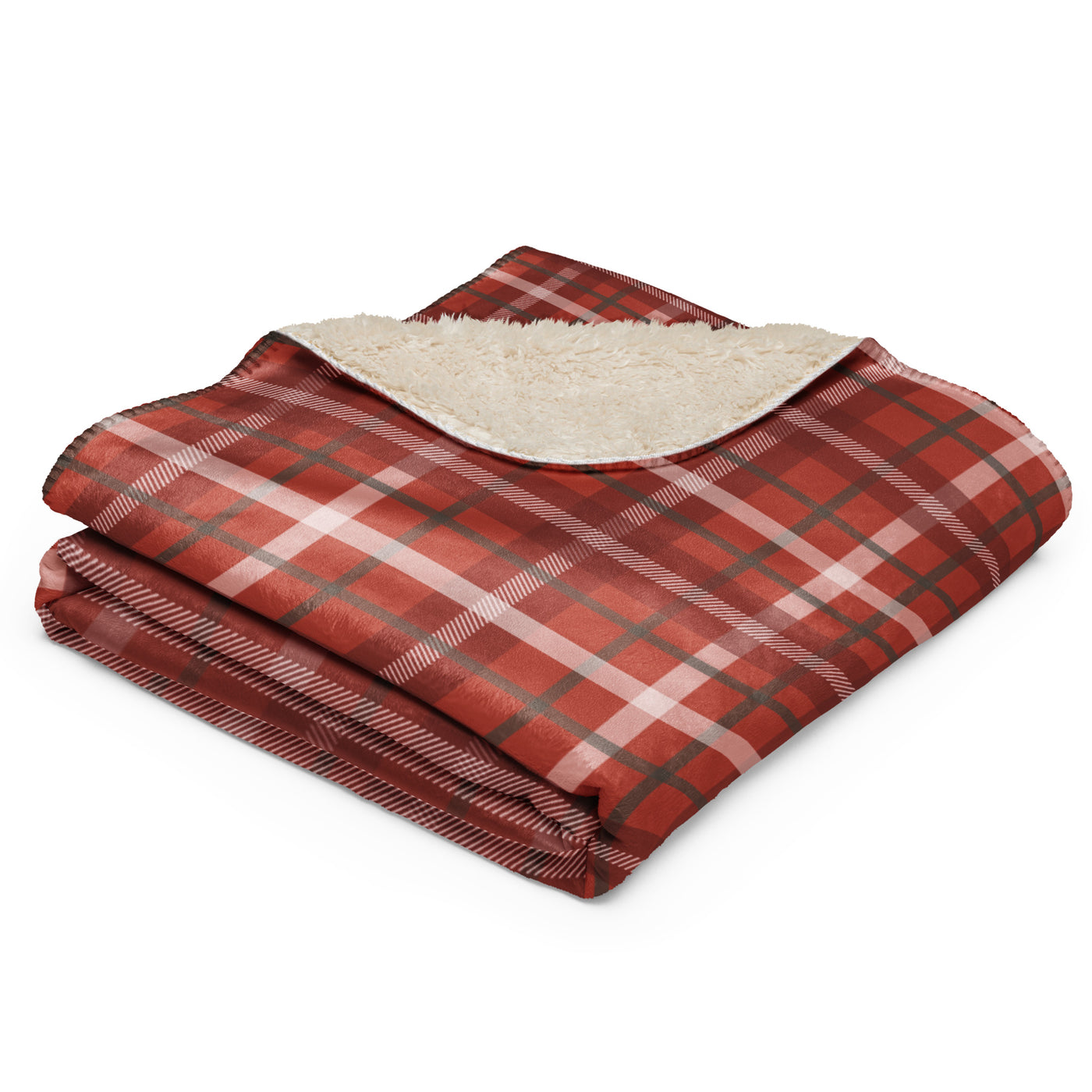 Sherpa Blanket - Red Holiday Plaid