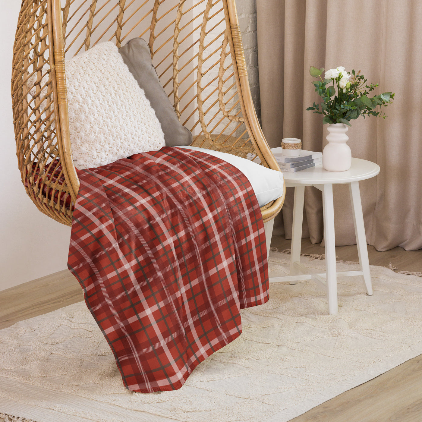 Sherpa Blanket - Red Holiday Plaid