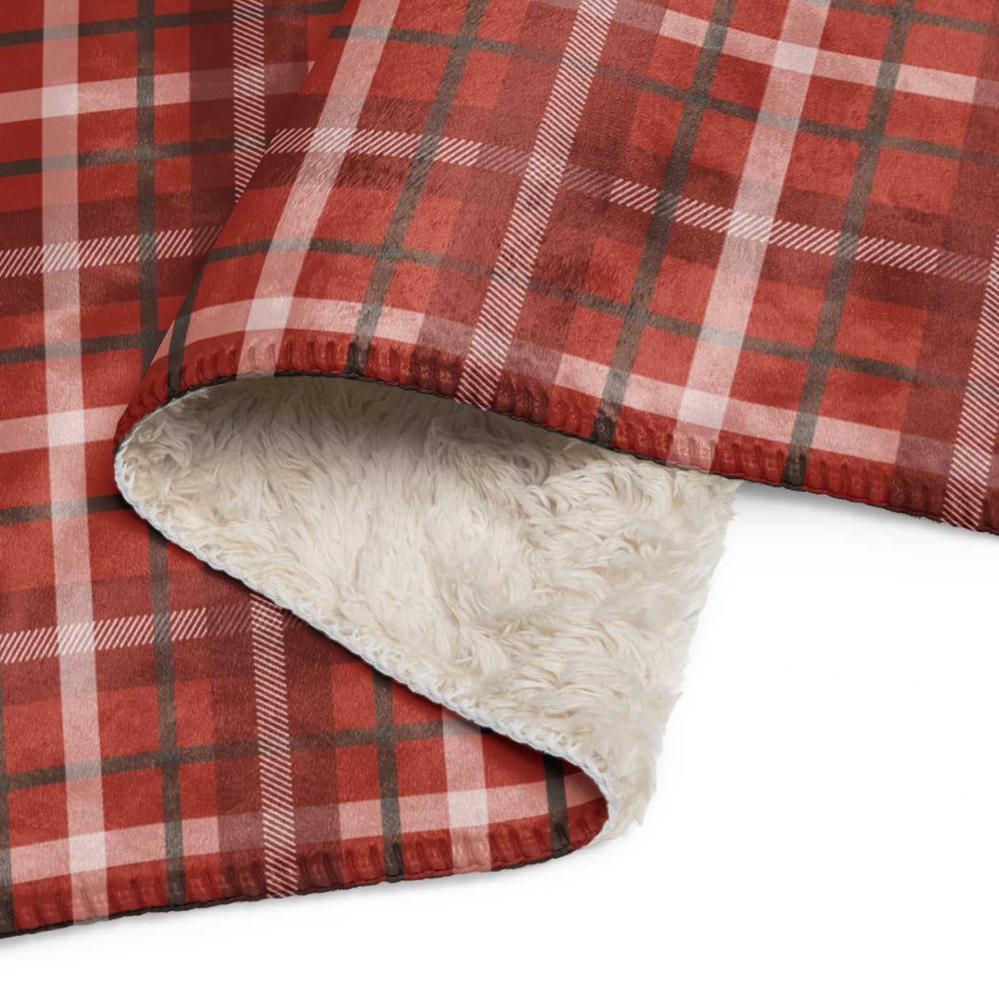 Sherpa Blanket - Red Holiday Plaid