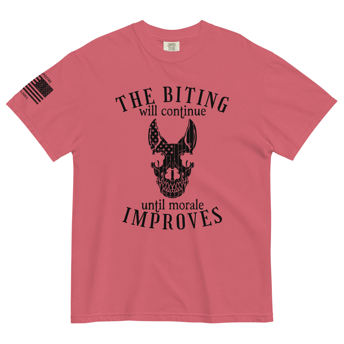 The Biting Will Continue Until Morale Improves Tee (Summer Colors)