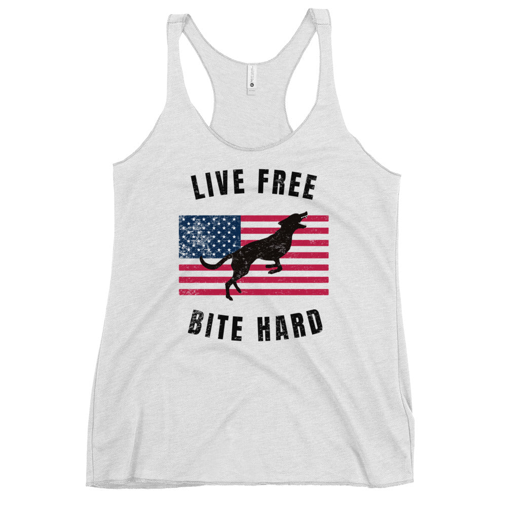 Live Free Bite Hard Racerback Tank