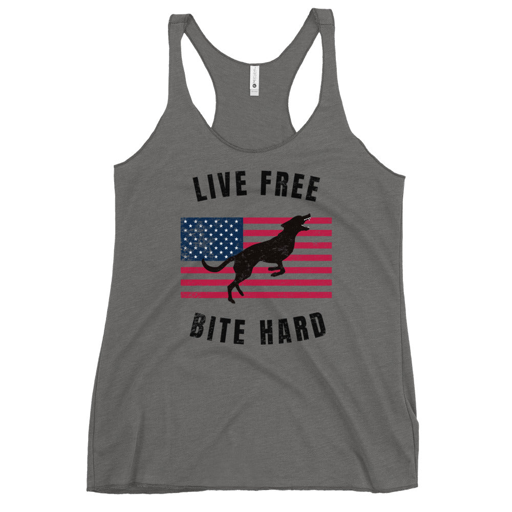 Live Free Bite Hard Racerback Tank