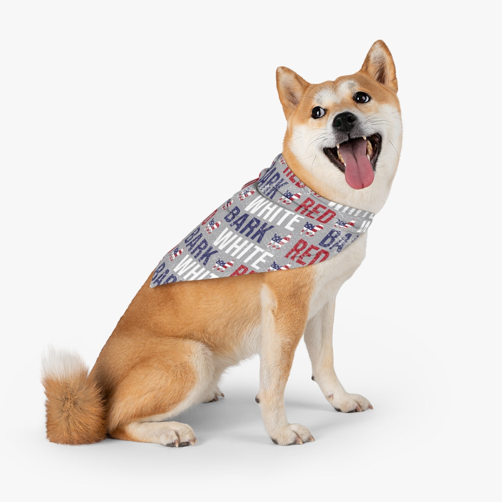 Dog Bandana Red White and Bark