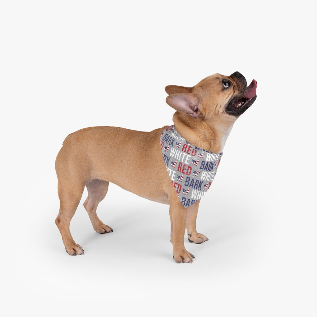 Dog Bandana Red White and Bark