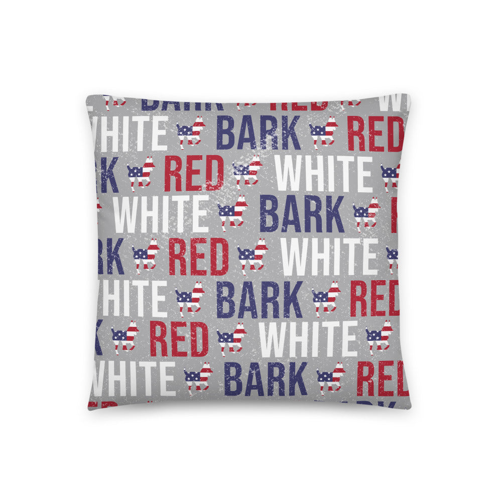 Red White and Bark Decorative Pillow