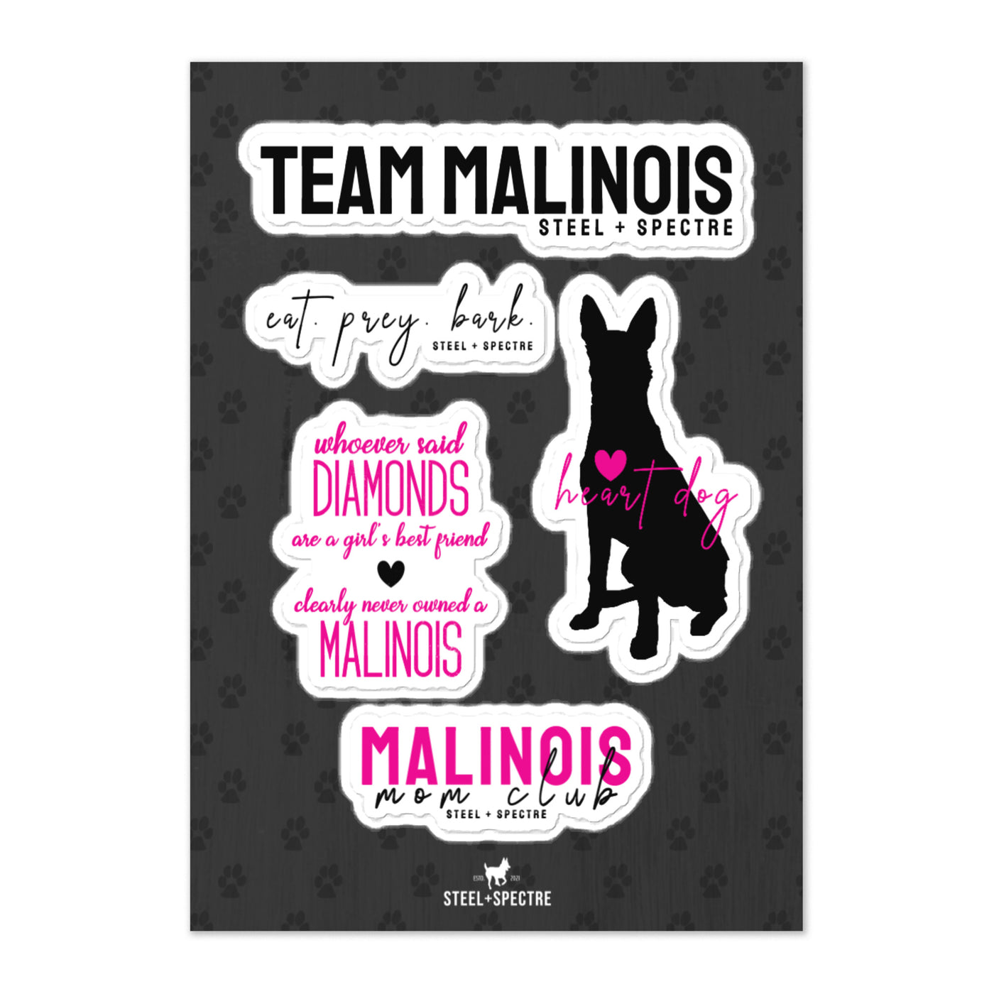 Malinois Mom Club Sticker Sheet