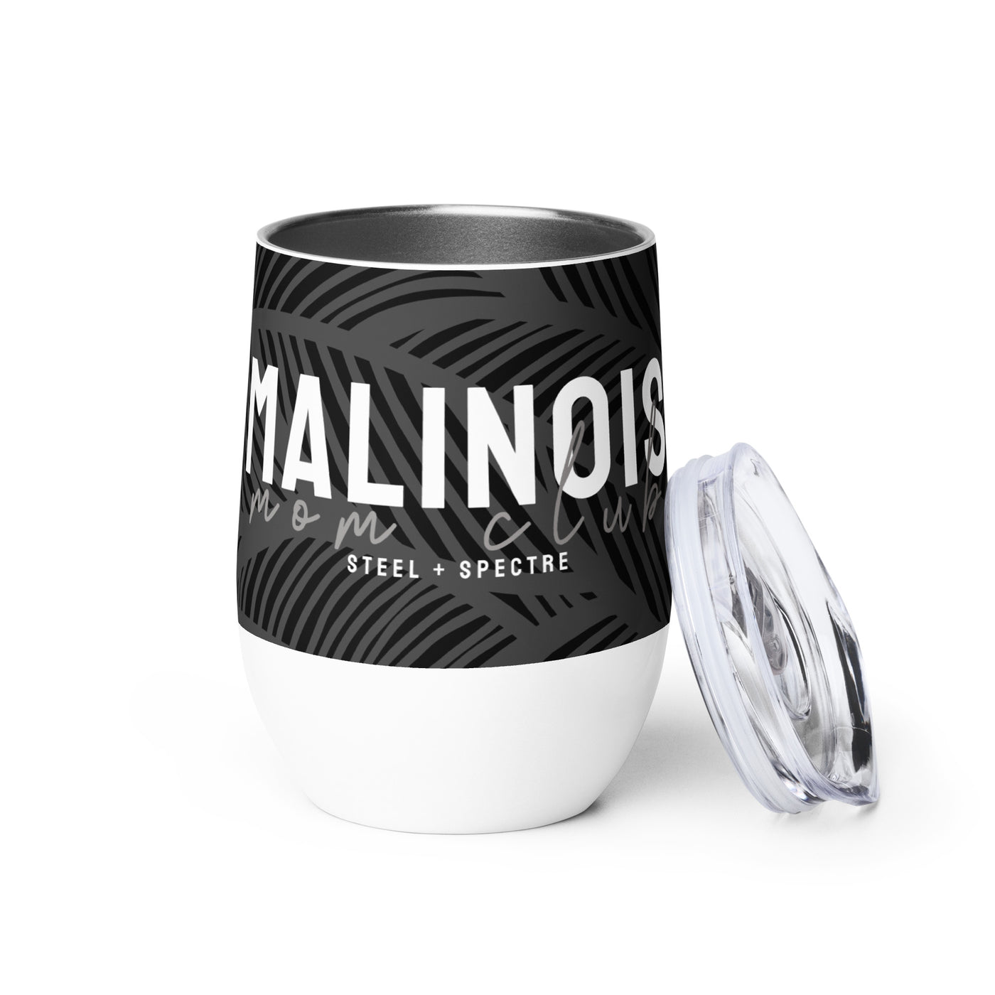 Malinois Mom Club Wine Tumbler (Dark)