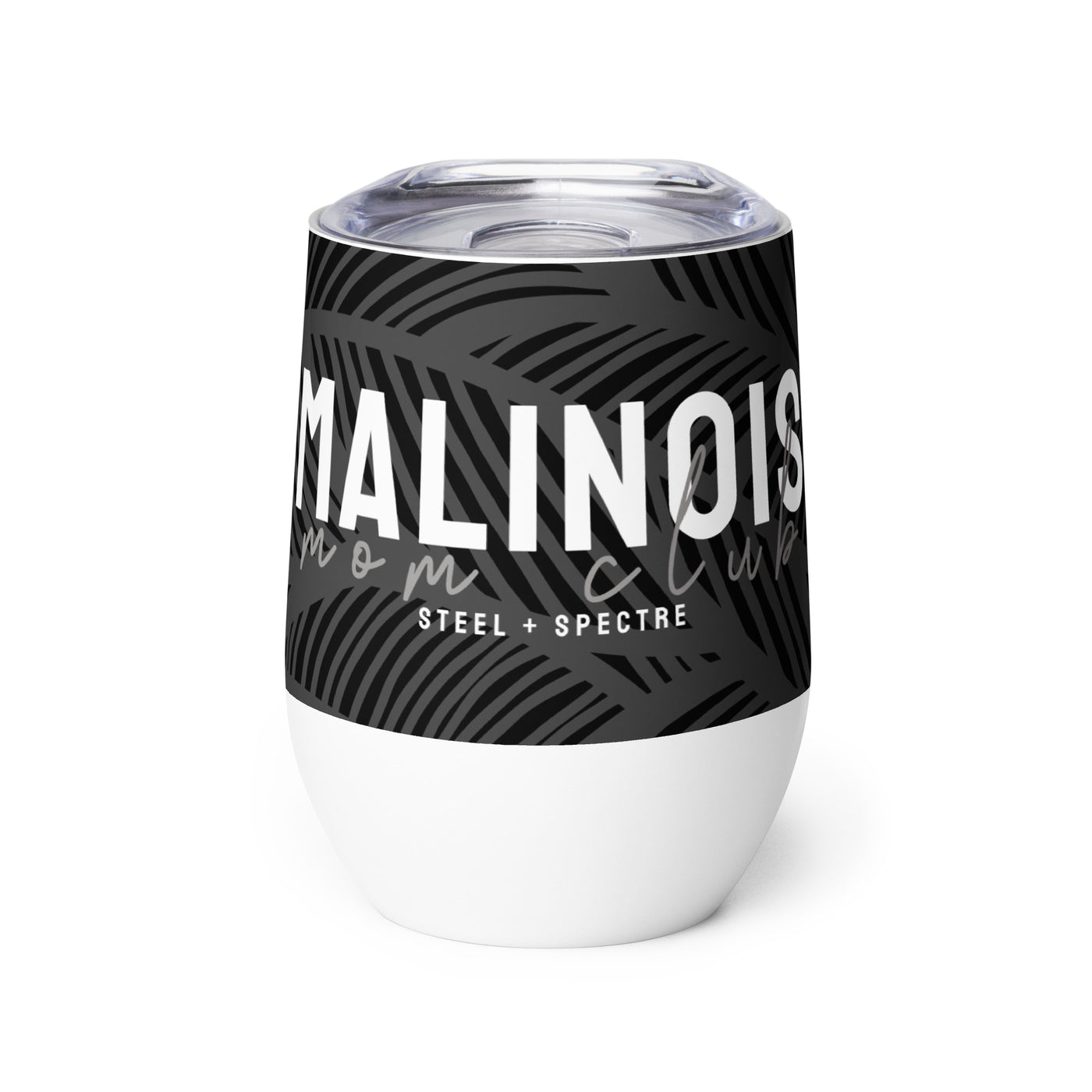 Malinois Mom Club Wine Tumbler (Dark)