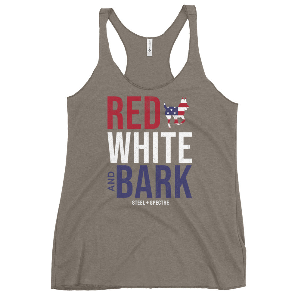 Red White & Bark Racerback Tank