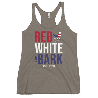 Red White & Bark Racerback Tank